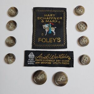 Hart Schaffner & Marx Gray Swirl Blazer Replacement Buttons Set of 10 With Tags
